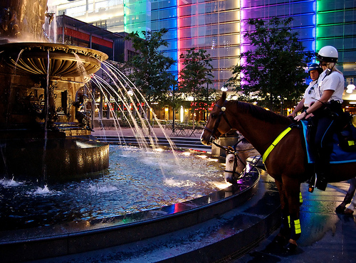 Downtown Fountain Square and Mounted Police - Chris Thompson